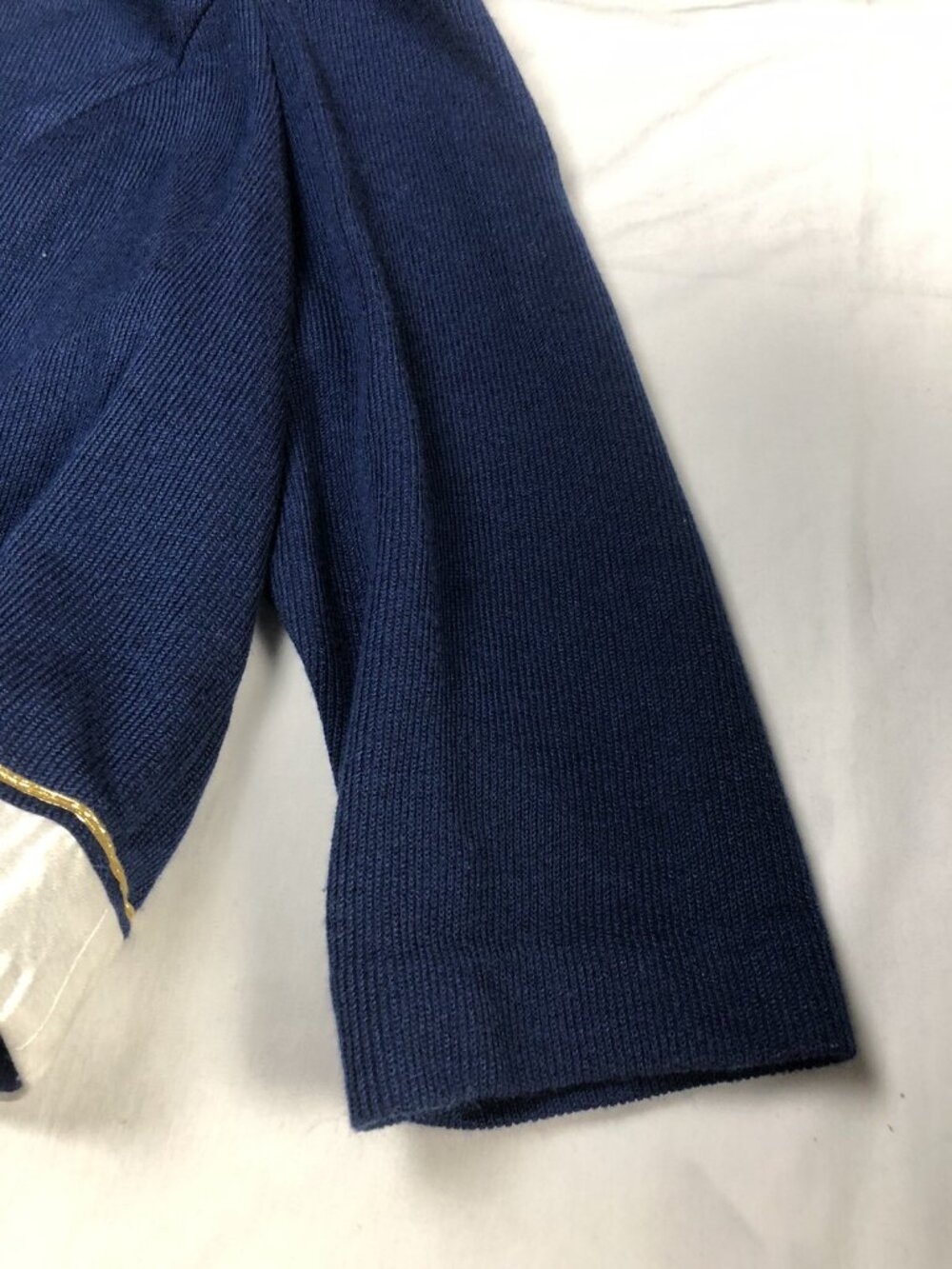 Vintage Leslie Fay Button Front Blouse Woman Shoulder Padded Blue Gold Size 24WP - Picture 2 of 8